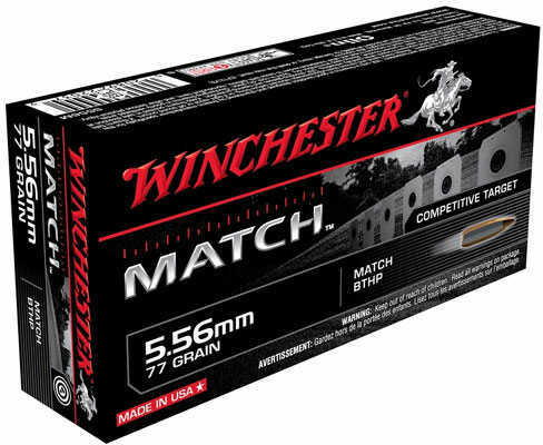 5.56mm Nato 20 Rounds Ammunition Winchester 77 Grain Hollow Point