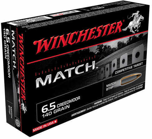 6.5 Creedmoor 20 Rounds Ammunition <span style="font-weight:bolder; ">Winchester</span> 140 Grain Hollow Point