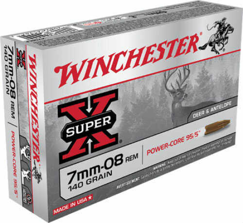 7mm-08 Remington 20 Rounds Ammunition Winchester 140 Grain Hollow Point