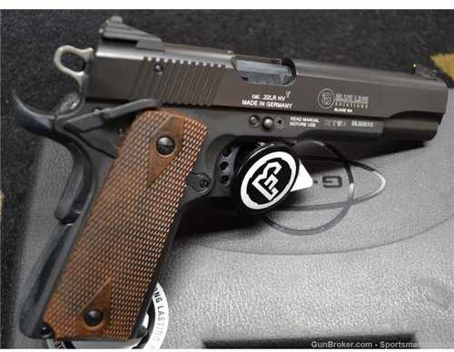 Blue Line Solutions Mauser 1911 Semi-Auto Pistol 22LR 5" Barrel Walnut Grips 1-10Rd Mag Black Finish