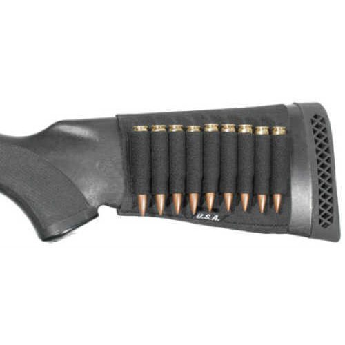 BlackHawk Products Group Buttstock Shell Holder - Open Style Rifle (9 Loops) - Elastic sleeve slips right over stock - Sewn-o 74SH00BK