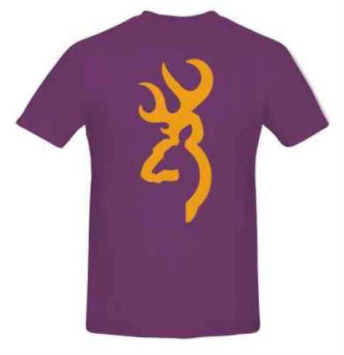 Signature Products Group SPG Apparel Browning Short Sleeve Tee Gold Buckmark Purple SM BRC1756065S