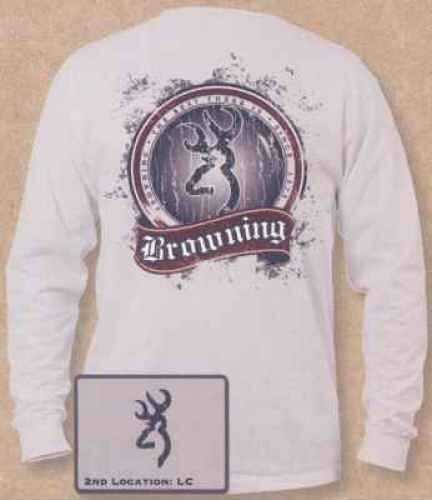 Signature Products Group SPG Apparel Browning Long Sleeve Tee Distressed Label Gray LG BRD0004191L