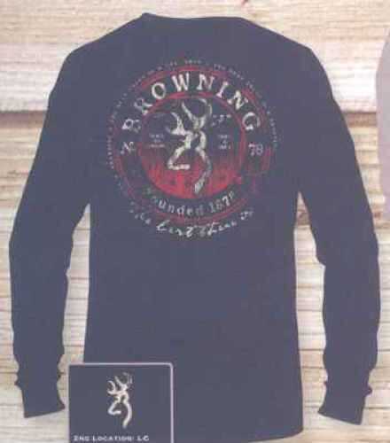 Signature Products Group SPG Apparel Browning Long Sleeve Tee Tried & True Navy MD BRD6001052M