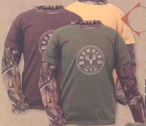 Signature Products Group SPG Apparel Browning Long Sleeve Tee Youth Camo & Chestnut XL BRI8360084XL