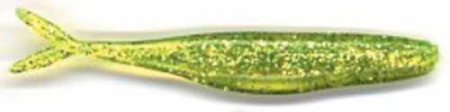 Bass Assassin Lures Inc. Split Tail Shad 4in 10 per bag Chartreuse/Silver Glitter Md#: STS38452