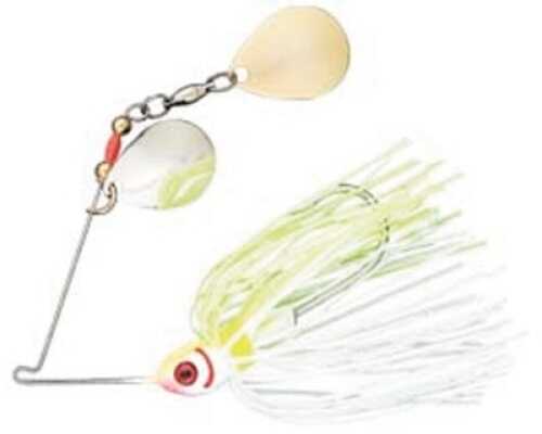 Booyah Double Colorado Spinnerbait 3/8 oz White/Chartreuse, Model: BYBCC38-616