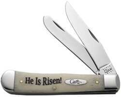 Case Cutlery Knife Religious Trapper He Is Risen Md: 8848