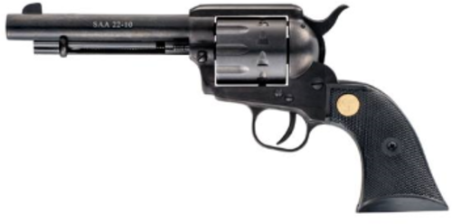 Chiappa SAA 1873 Revolver 22LR 5.5" Barrel 10Rd Capacity Black Checkered Grips Zamak Alloy Blued Finish