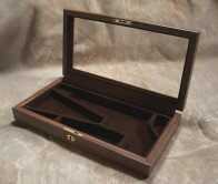 Glass Top Walnut Display Case for Colt Army or Navy Cap and Ball Revolvers.