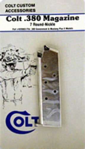 Click to see larger image. Colt Factory Magazine Government & Mustang Plus II .380 Caliber - 7 Rounds - Nickel SPC55621N