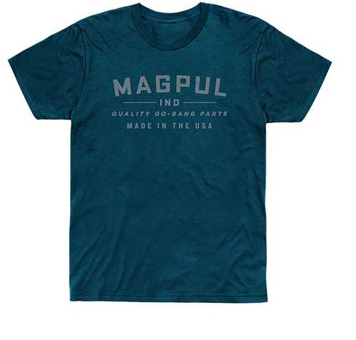 Magpul Industries Go Bang Parts CVC T-Shirts Blue Stone Heather Small Model: MAG1112-425-S