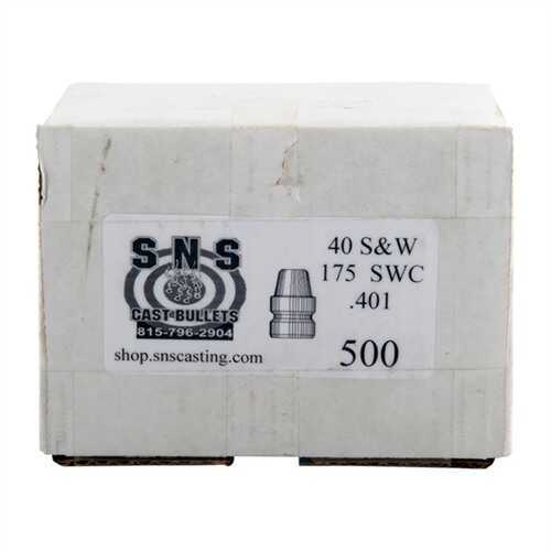 Cascade Industry Brownells SNS Cast Pistol Component Bullet 40 (.401) Caliber, 175 Grain, Semi-Wadcutter, 500 Per Box