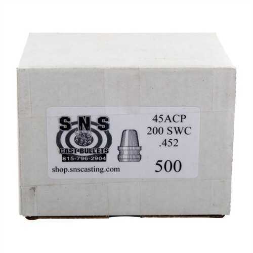 SNS Cast Bullets 45 ACP .452 200 Grains SWC