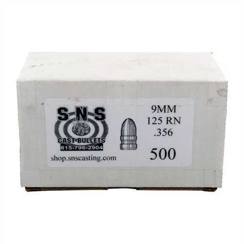 SNS Cast Bullets 9MM .356 125 Grains RN