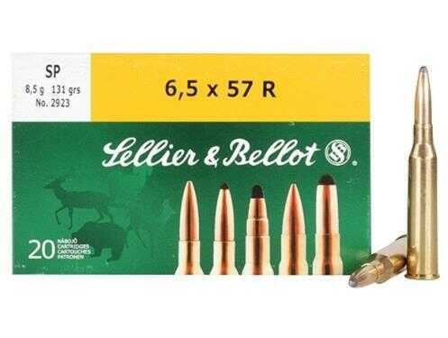 6.5mmX57R 20 Rounds Ammunition Sellier & Bellot 131 Grain Soft Point