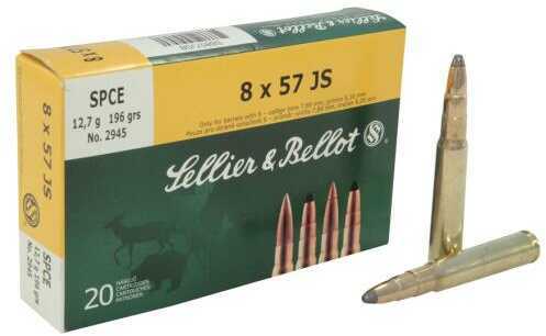 8mm Mauser 20 Rounds Ammunition Sellier & Bellot 196 Grain Full Metal Jacket