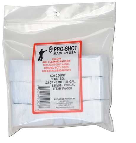 Pro-Shot .22-.270 Caliber Cotton Cleaning Patches 1.125" 500 Pack