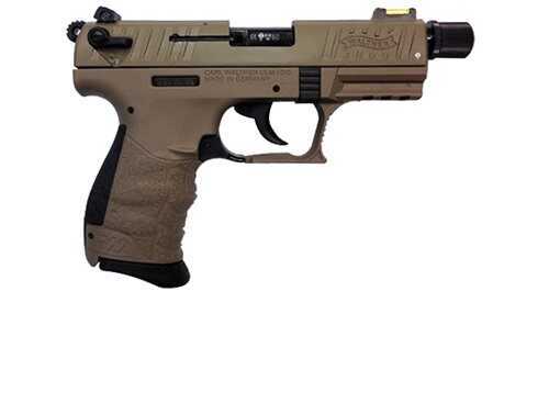 Walther P22 Tactical Pistol 22 Long Rifle 3.42"Barrel 10 Round Flat Dark Earth Finish SA/DA Zinc Diecast Slide Semi Automatic