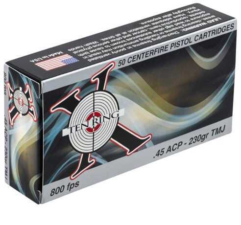 45 ACP 50 Rounds Ammunition Ten-X Inc. 230 Grain Full Metal Jacket