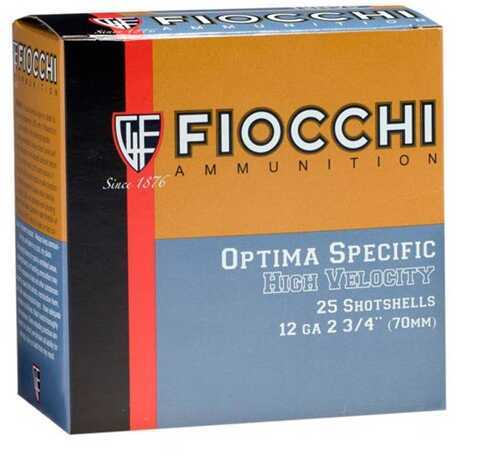 Fiocchi High Velocity 12 Gauge 2-3/4 Inch 1-1/4 Ounce #8 Shot Lead Shotshells, 25 Rounds Per Box