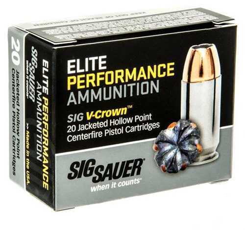 Click to see larger image. Sig Sauer Pistol V-Crown Elite 40 S&W 180 Grains Ammo