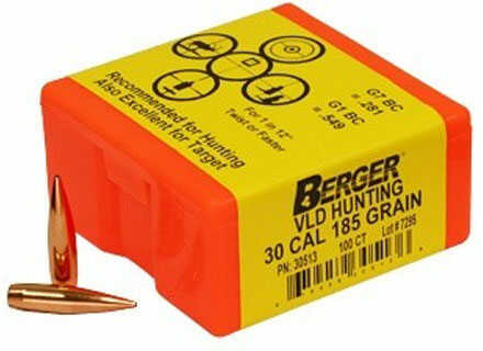Berger Bullets Match Grade VLD Hunting 30 Caliber 185 Grains 500/Box
