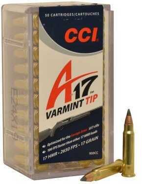 17 HMR 50 Rounds Ammunition CCI 17 Grain Ballistic Tip