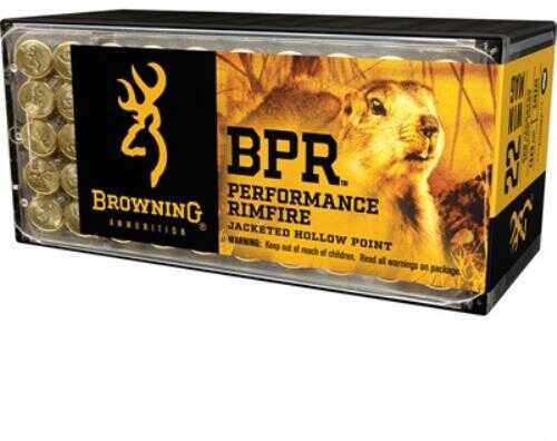 22 Winchester Magnum Rimfire 50 Rounds Ammunition Browning 40 Grain Solid