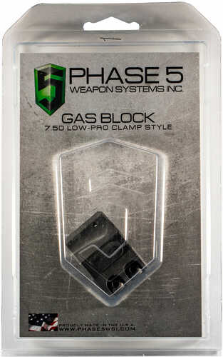 Phase 5 Weapon Systems LOPROGAS Pro Gas Block Clamp Style 0.750" Barrel Black