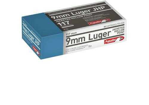 9mm Luger 50 Rounds Ammunition Aguila 117 Grain Jacketed Hollow Point