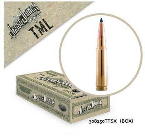 308 Winchester 20 Rounds Ammunition Jesse James 150 Grain Barnes Tac-TX