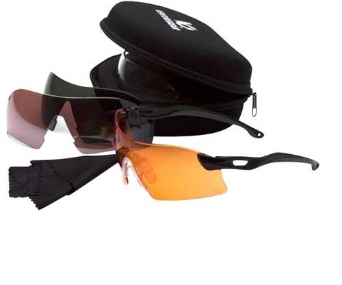 Pyramex Dropzone Shooting Glasses Multi Color Lens Black Frame