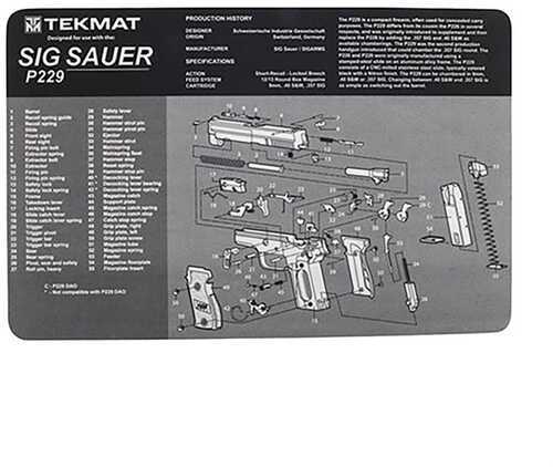 Beck TEK, LLC (TEKMAT) TEKR17SIGP229 Sig Sauer P229 Handgun Cleaning Mat 11"X17"X1/8"