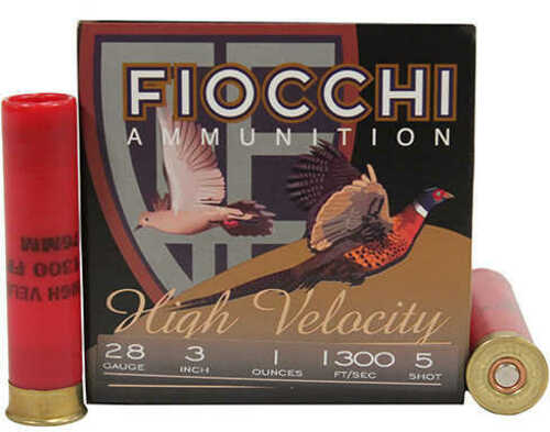 28 Gauge 25 Rounds Ammunition Fiocchi Ammo 3" 1 oz Lead #5