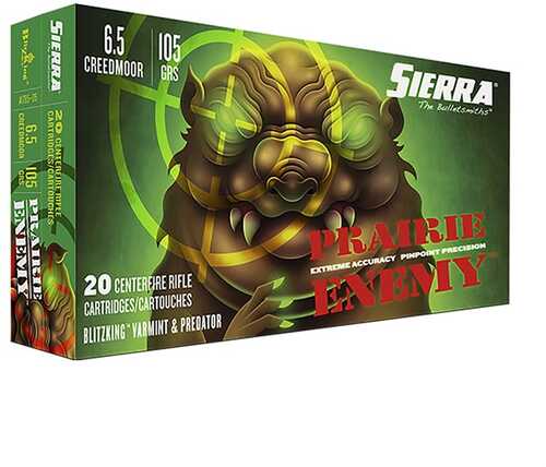 <span style="font-weight:bolder; ">Sierra</span> Prairie Enemy 6.5 Creedmoor 105 Grain Blitzking 20 Rounds