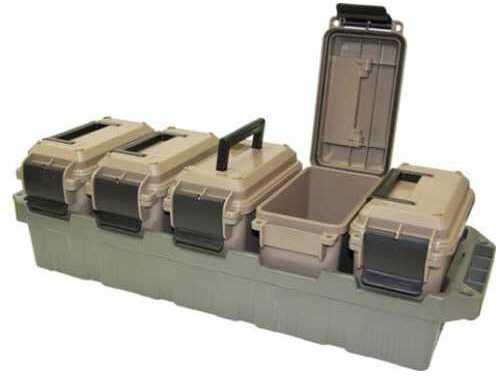 MTM 5-Can Ammo Crate Combo with Mini Cans Polymer Dark Earth