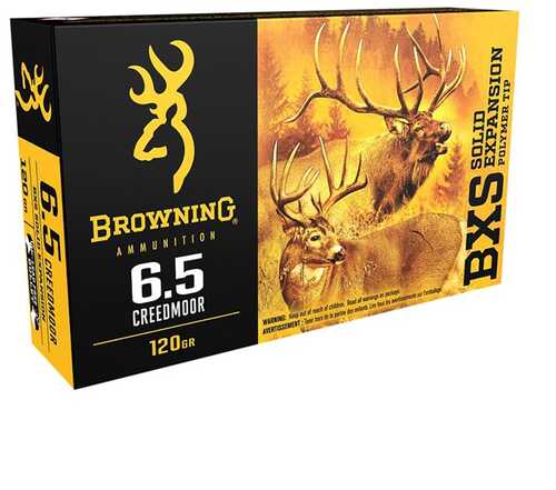 6.5 <span style="font-weight:bolder; ">Creedmoor</span> 20 Rounds Ammunition Browning 120 Grain Copper