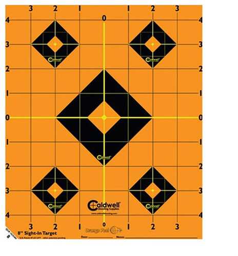 Caldwell 8" Sight-in Target Orange/black 5-pack 1166102
