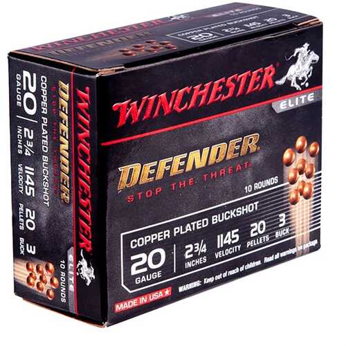 Winchester Defender 20 Gauge 2.75" 7/8 oz 2 Shot 25 Rounds