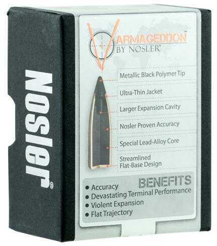Nosler 22 Caliber .224 Diameter 53 Grain Flat Base Tipped Varmageddon 100 Count