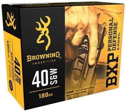 40 S&W 20 Rounds Ammunition Browning 180 Grain Hollow Point