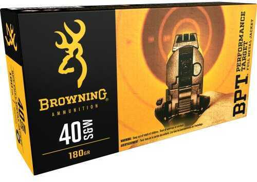 40 S&W 50 Rounds Ammunition Browning 180 Grain Full Metal Jacket