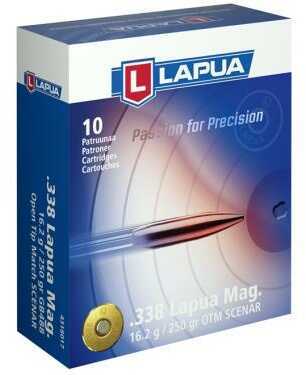 Click to see larger image. 338 Lapua Magnum 10 Rounds Ammunition 250 Grain Full Metal Jacket