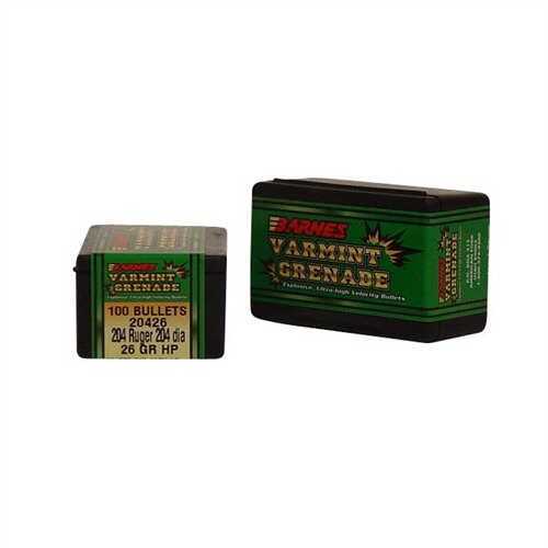 Barnes Bullets 20 Caliber 26 Grain Varmint Grenade (Per 100) 20426