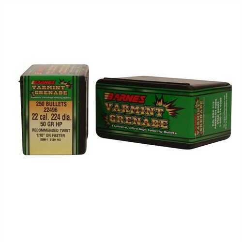 Barnes Bullets 22 Caliber 50 Grain Varmint Grenade (Per 250) 22496