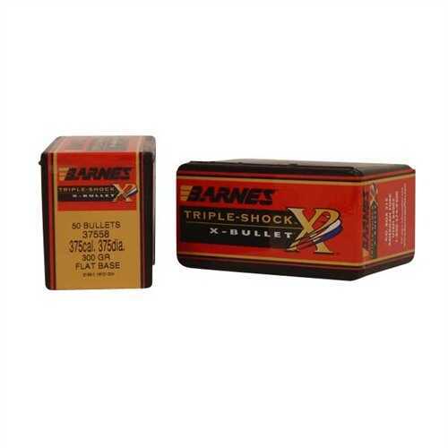 Barnes Bullets 375 Caliber 300 Grain Triple Shok X Flat Base (Per 50) 37558