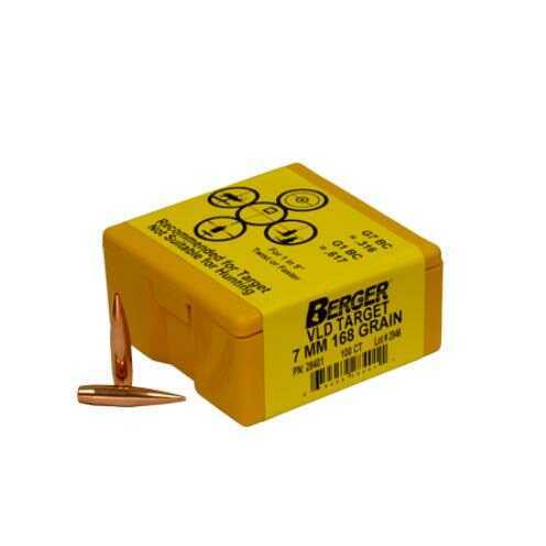 Berger Bullets 7mm 168 Grain Target VLD Hollow Point Boat Tail Reloading 100 Per Box Md: BB28401