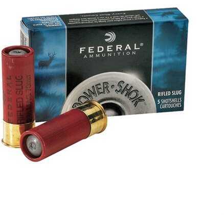 Federal PowerShok 12 Gauge 2.75" 1oz. Rifled Hollow Point Slug 5 Round Box F127RS