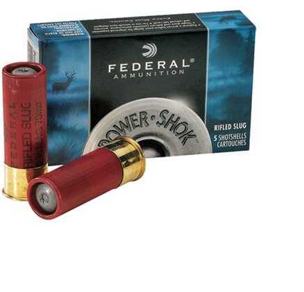 12 Gauge 5 Rounds Ammunition Federal Cartridge 2 3/4" 438 Gr Slug #Slug